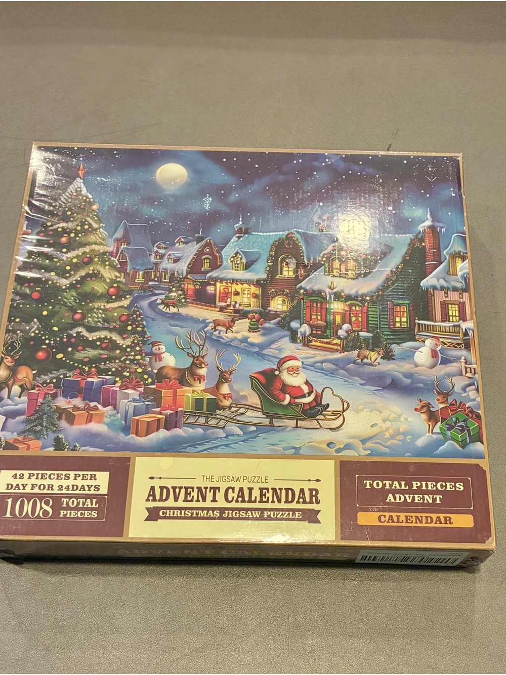 Advent Calendar Christmas Jigsaw Puzzle - Festive Winter Scene, Multicolor